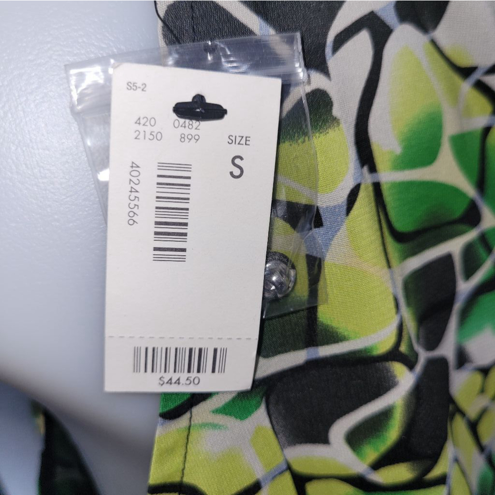 Women's The Limited Green Ruffle Blouse Size S - Picture 7 of 9